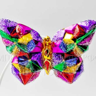 Елочная игрушка Космическая бабочка на прищепке