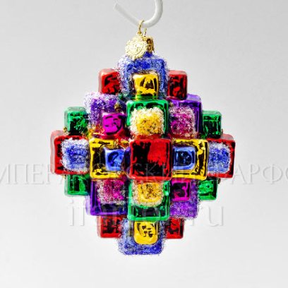 Елочная игрушка в подарочной коробке 210х130мм Космические кубы