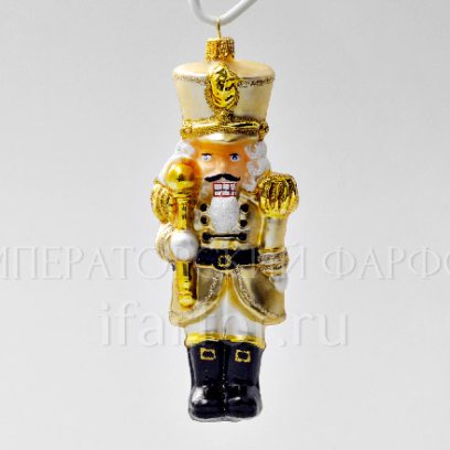 Елочная игрушка Щелкунчик в золотом камзоле