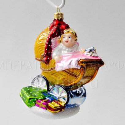 Елочная игрушка Малышка в коляске