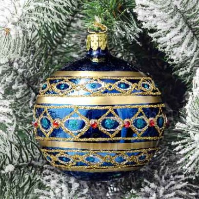 Елочная игрушка «Шар Комбо» Форма: Шар Комбо. Стекло. 80 x 90 x 80 мм.