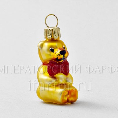 Елочная игрушка «Мишка золотой»