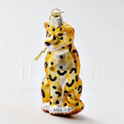 Елочная игрушка Леопард золотой