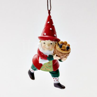 Елочная игрушка «Гном с корзинкой»