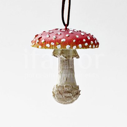 Елочная игрушка «Грибы. Мухомор с плоской шляпкой»