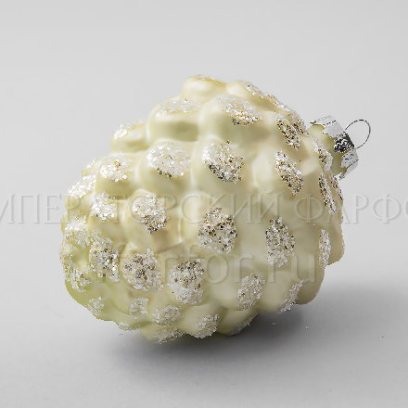 Елочная игрушка «Шишка серебристая»