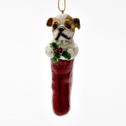 Елочная игрушка «Щенок в рождественском сапожке 1»