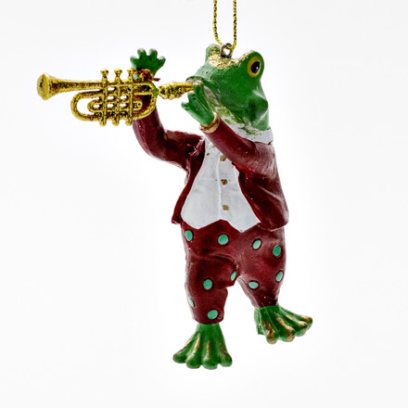 Елочная игрушка «Лягушонок с трубой»