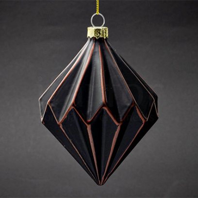Елочная игрушка «Ромб многогранный черный 1»
