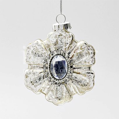 Елочная игрушка «Ювелирная снежинка с камнем»