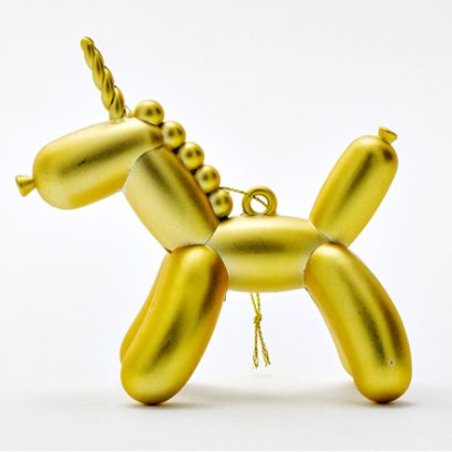 Елочная игрушка «Единорог золотистый»