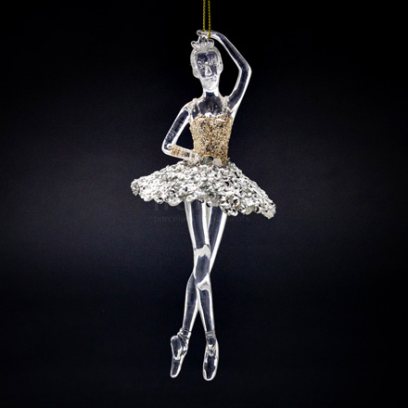 Елочная игрушка «Балерина в белом платье 2»