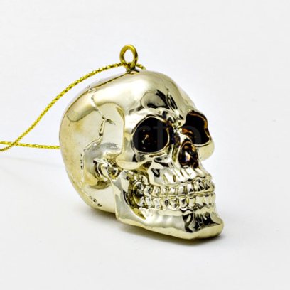 Елочная игрушка Череп Золотой