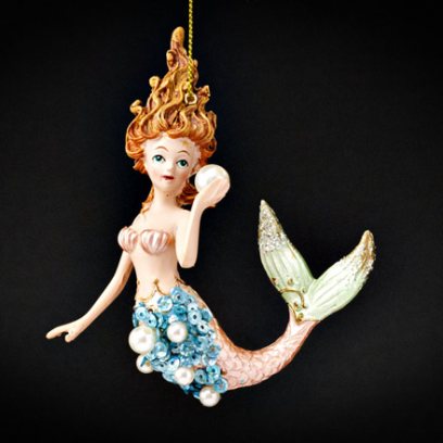 Елочная игрушка «Русалка с жемчужиной 1»