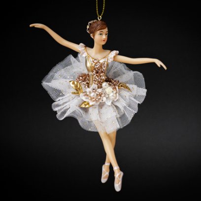 Елочная игрушка Балерина в жемчужном платье 2