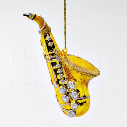 Елочная игрушка Музыкальный инструмент. Саксофон