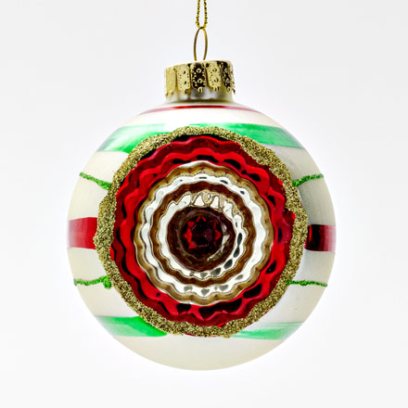 Елочная игрушка «Шар-рефлектор красный»