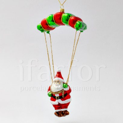 Елочная игрушка Дед Мороз на парашюте
