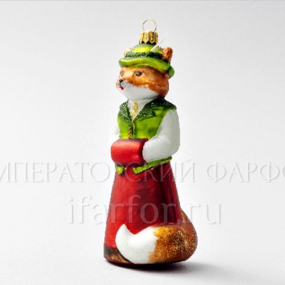 Елочная игрушка «Лисичка-сестричка» Стекло. 150 мм.