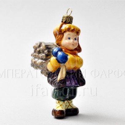 Елочная игрушка «Мальчик с хворостом» Стекло