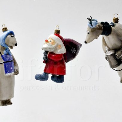 Набор елочных игрушек в подарочной коробке Дед Мороз и Лето