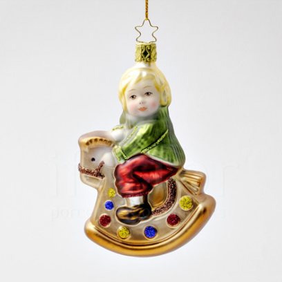 Елочная игрушка Невинные сердца. Мальчик на лошадке-качалке