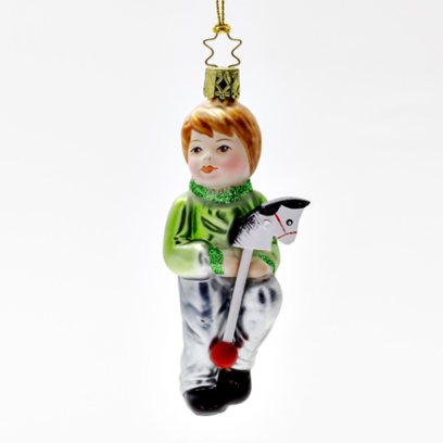 Елочная игрушка Невинные сердца. Мальчик на лошадке-скакалке