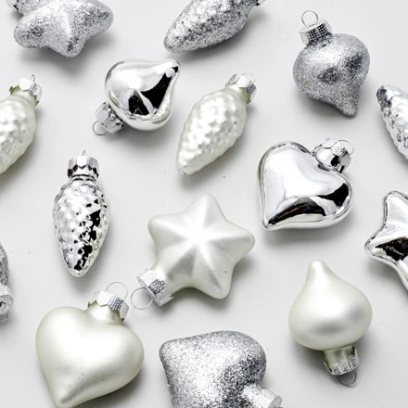 Набор елочных игрушек «Морозное серебро»