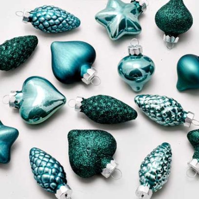 Набор елочных игрушек «Темный изумруд»