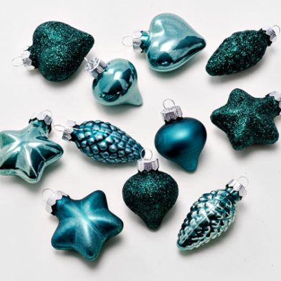 Набор елочных игрушек «Темный изумруд»