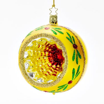 Елочная игрушка «Шар-рефлектор желтый»