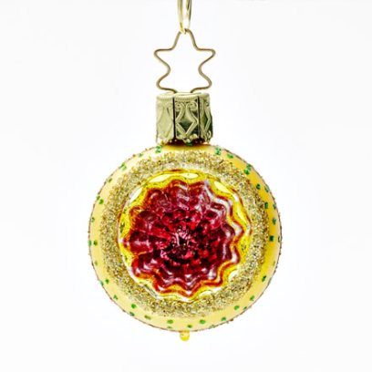 Елочная игрушка «Шар-рефлектор желтый»