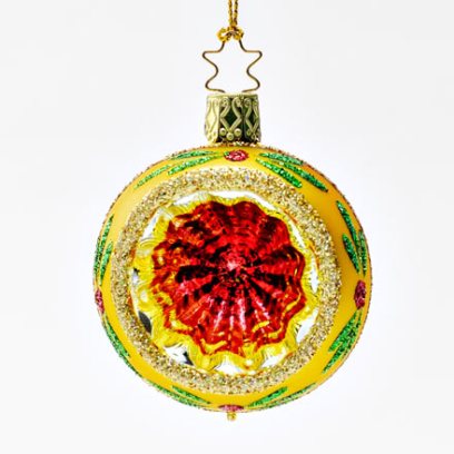 Елочная игрушка «Шар-рефлектор желтый»