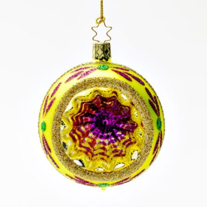 Елочная игрушка «Шар-рефлектор лимонный»