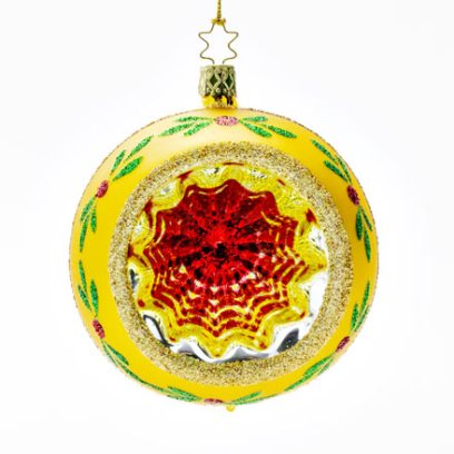 Елочная игрушка «Шар-рефлектор желтый»