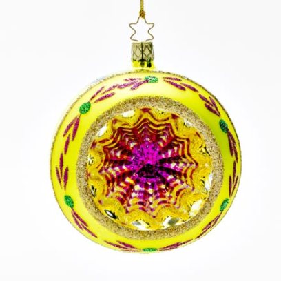Елочная игрушка «Шар-рефлектор лимонный»