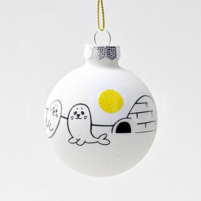 Елочная игрушка второй сорт Шар Счастливый момент. Морской котик