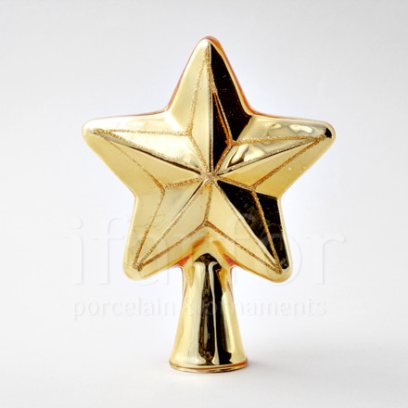 Елочная игрушка Верхушка для елки Звезда золотая