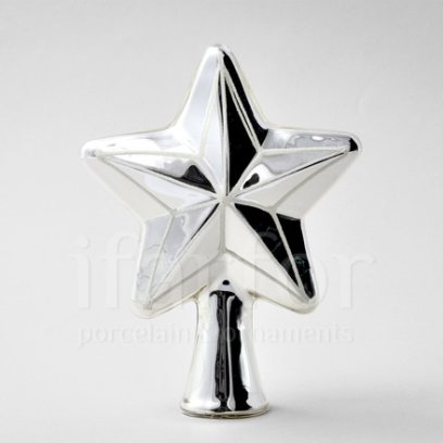 Елочная игрушка Верхушка для елки Звезда Морозное серебро