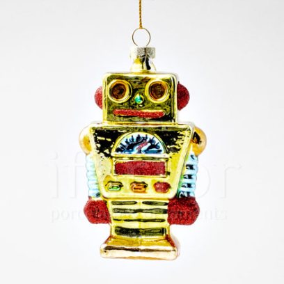 Елочная игрушка Робот золотистый