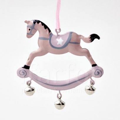 Елочная игрушка Лошадка-качалка с колокольчиками (звездочка)