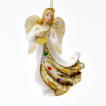 Елочная игрушка Ангел с мандолиной