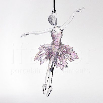 Елочная игрушка Балерина в белой пачке 2