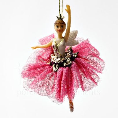 Елочная игрушка «Фея в розовом с крылышками 2»