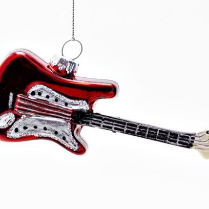 Елочная игрушка Электрогитара красная