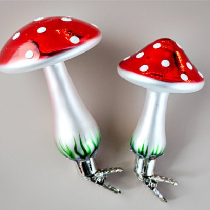 Набор елочных игрушек Грибы. Мухомор на прищепке