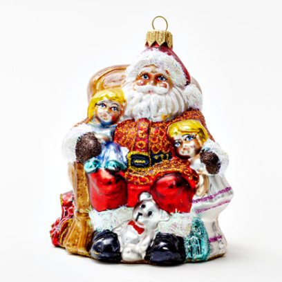 Елочная игрушка Дед Мороз в кресле