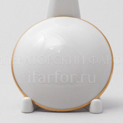 Крышка к бокалу «Отводка золотом» Форма: Снежное утро. Твердый фарфор. 90 x 75 x 25 мм.