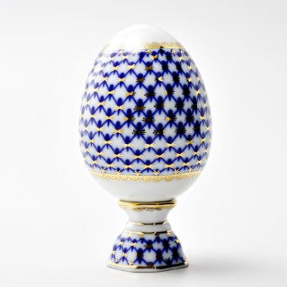 Яйцо пасхальное с.р. на подставке Кобальтовая сетка Яйцо