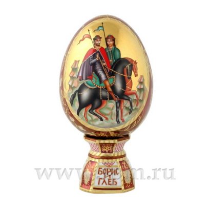 ЯЙЦО ПАСХ.б.р. №1 на подставке 145 мм Борис и Глеб
